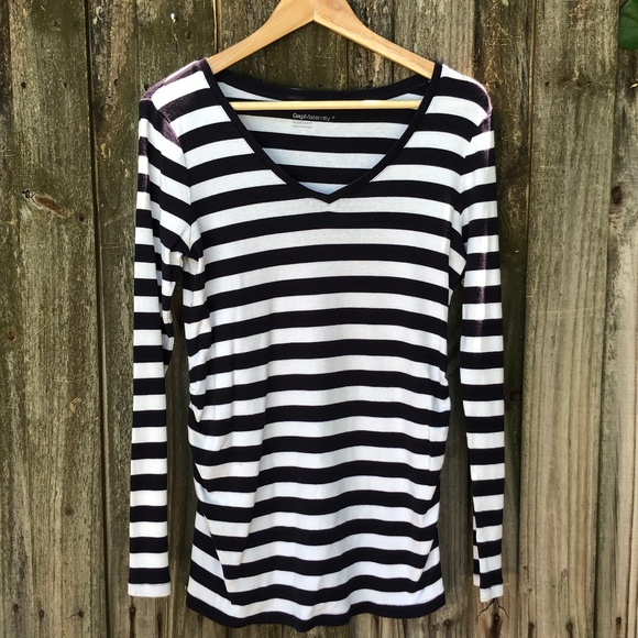 GAP Tops - Supersoft Gap Maternity Long Sleeve Stripe Tee